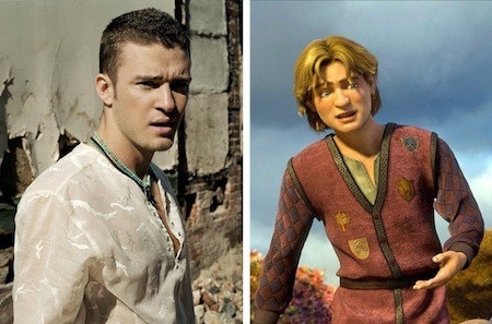 Ngỡ ngàng khi các sao đình đám hóa nhân vật hoạt hình - 2 Hoàng tử Artie trong “Shrek the Third” có khuôn cằm quen thuộc đến lạ và “trùng hợp” làm sao, khuôn cằm này cũng thuộc quyền sở hữu của nam ca sĩ Justin Timberlake