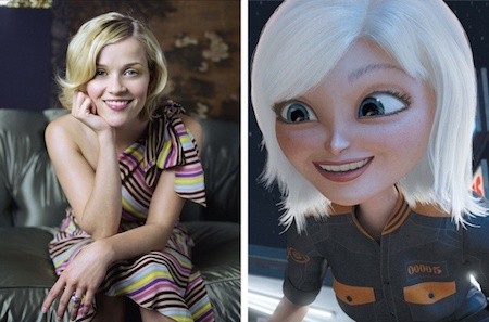 Ngỡ ngàng khi các sao đình đám hóa nhân vật hoạt hình - 5 Cô nàng Susan Murphy trong “Monsters vs. Aliens” đích thị là được lấy cảm hứng từ nữ diễn viên Reese Witherspoon