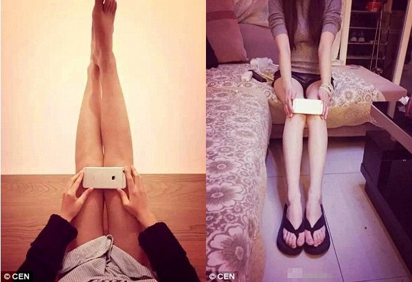 Trào lưu “đôi chân iPhone” để khoe chân thon gọn