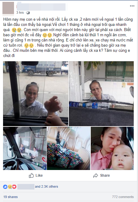 Bức ảnh bà ngoại bịn rịn chia tay cháu khiến cô gái nào lấy chồng xa cũng chạnh lòng - 1 Lời tâm sự của chị M.A đã nhận được sự quan tâm của cộng đồng mạng. Ảnh chụp màn hình