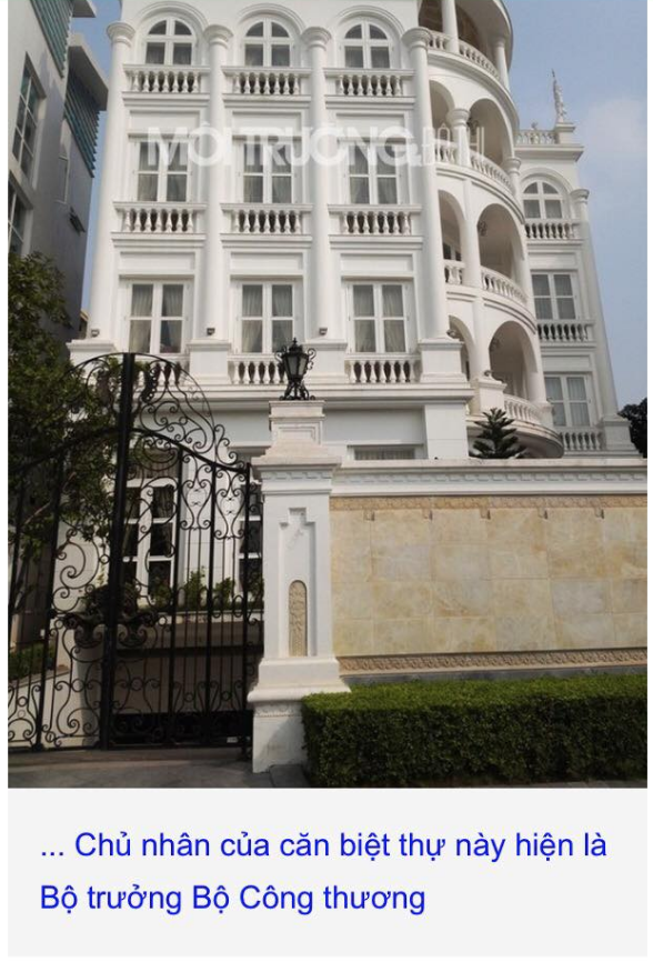 Bộ Công Thương phản bác tin sai về “biệt thự Bộ trưởng” có hợp lý? - 2
Ảnh chụp lại bức ảnh trong bài báo phản ánh về căn biệt thự lộng lẫy nằm trong khu Vườn Đào, trong đó có chú thích Chủ nhân căn biệt thự này hiện là Bộ trường Bộ Công Thương. Sau đó tờ báo này đã đăng cải chính và xin lỗi Bộ trưởng Bộ Công Thương.