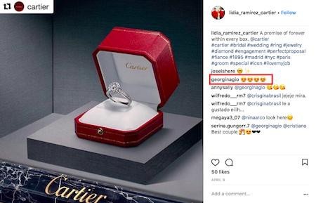 Bạn gái C.Ronaldo tính gây sốc với “tín vật” tình yêu hơn 19 tỉ đồng - 1 Bạn gái CR7 nhắm đến một chiếc nhẫn siêu “khủng”