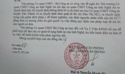 Vụ Kế toán trưởng bệnh viện treo cổ tại đồi thông: Sẽ khai quật tử thi - 2 Trước đó, công văn của Bộ Công an đề nghị khai quật tử thi để xác định nguyên nhân cái chết của chị H.