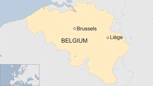 
Vụ tấn công xảy ra tại thành phố Liege, miền đông của Bỉ (Đồ họa: BBC)
