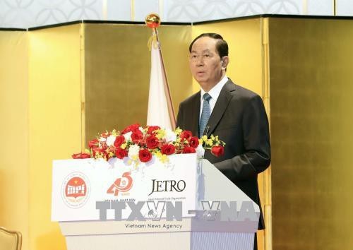 Chủ tịch nước Trần Đại Quang tham dự Hội nghị Xúc tiến đầu tư Việt Nam tại Nhật Bản - 3
Chủ tịch nước Trần Đại Quang phát biểu tại hội nghị. Ảnh: Nhan Sáng - TTXVN