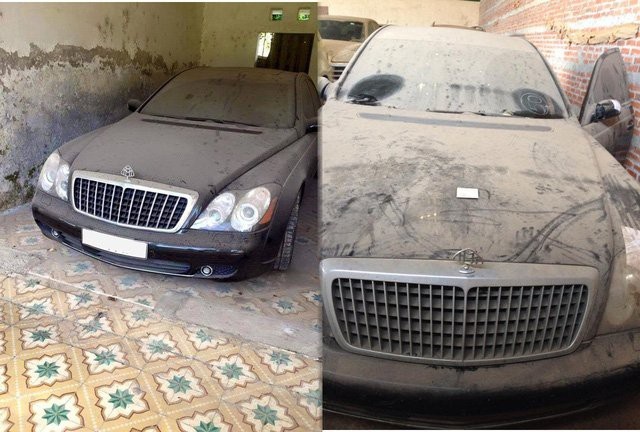 Đại gia bỏ quên siêu xe triệu USD vỉa hè, bãi hoang - 6
Cặp Maybach 62S (bên trái) và bản Maybach 62 của ông trùm buôn lậu đường biên Hà Tuấn Dũng (tức Dũng mặt sắt) bị bỏ rơi không thương tiếc. Bộ đôi Ferrari F430 Spider và Ferrari 430 Scuderia thuộc sở hữu của Dũng mặt sắt bị tịch thu vào hồi tháng 5/2013 cũng nằm phủ bụi.