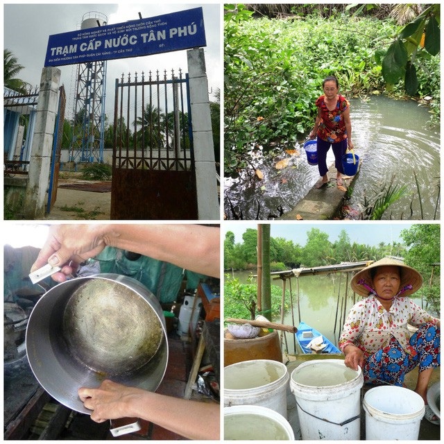 Máy bay hạ cánh nhầm đường băng và “biệt phủ” trá hình của cán bộ công an - 10 Chuyện không thể tin nổi ấy đang diễn ra trên địa bàn phường Tân Phú (quận Cái Răng, TP Cần Thơ) từ nhiều năm qua. Hàng nghìn người dân ở đây vẫn lấy nước sạch (nước máy) để dội bồn cầu nhưng lại múc nước sông lên để… nấu ăn. (Ảnh: Nguyễn Hành)