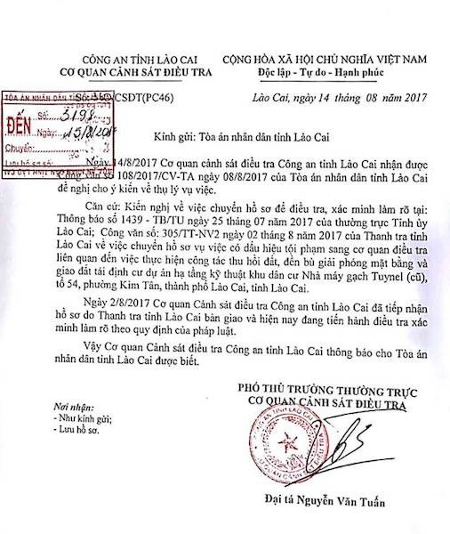 Bị người dân đồng loạt khởi kiện, Chủ tịch tỉnh Lào Cai lại chuẩn bị hầu tòa! - 4
Công an tỉnh Lào Cai vào cuộc điều tra dấu hiệu sai phạm trong vụ việc.