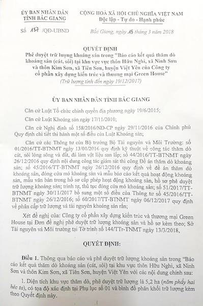 Bắc Giang: Một doanh nghiệp đang được hoàn thiện thủ tục khai thác cát sông Cầu! - 1 Bắc Giang: Một doanh nghiệp đang được hoàn thiện thủ tục khai thác cát sông Cầu! - 1