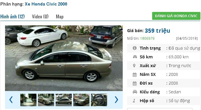 Ô tô cũ giá rẻ như bèo nên mua nhất của Honda