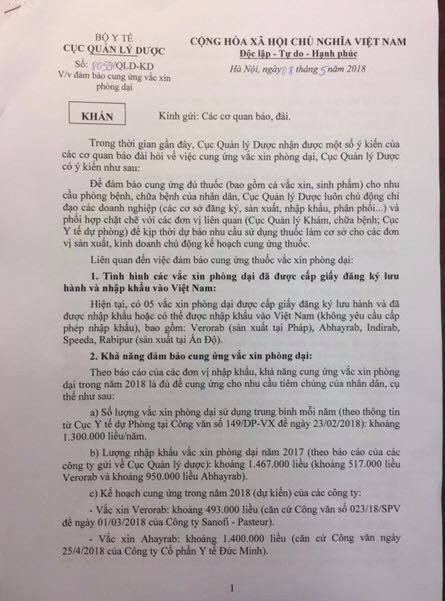 Trong tháng 5 có thêm 273 nghìn liều vắc xin phòng bệnh dại - 2 Trong tháng 5 có thêm 273 nghìn liều vắc xin phòng bệnh dại - 2