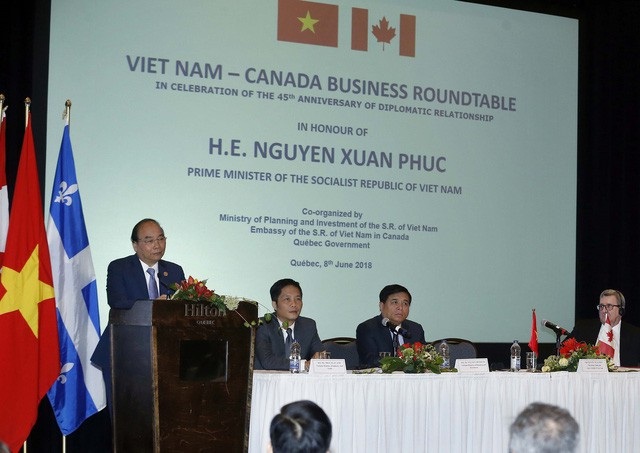Thủ tướng Nguyễn Xuân Phúc tin sẽ có làn sóng đầu tư mới của Canada vào Việt Nam - 1
Thủ tướng Nguyễn Xuân Phúc phát biểu tại cuộc toạ đàm. Ảnh: Thống Nhất –TTXVN