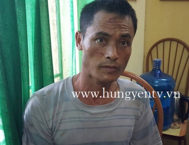 Nghi án người đàn ông vung dao chém vợ và con dâu trọng thương - 1 Nguyễn Văn Tươi tại Cơ quan chức năng (ảnh: Hungyentv.vn)