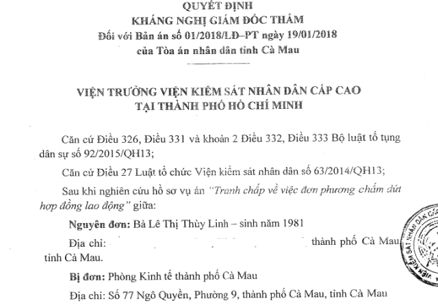 VKSND Cấp cao kháng nghị toàn bộ 2 bản án của 2 cấp tòa tỉnh Cà Mau! - 2 VKSND Cấp cao kháng nghị toàn bộ 2 bản án của 2 cấp tòa tỉnh Cà Mau! - 2