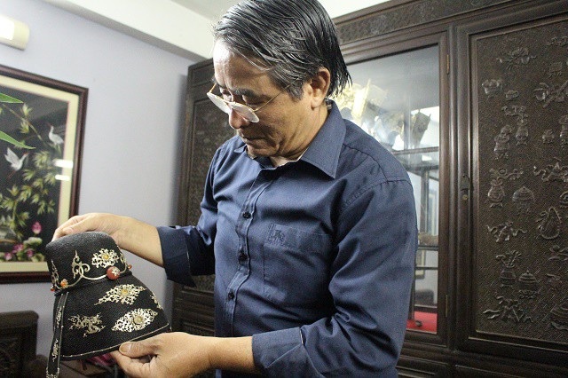 Người phục chế mũ vua - 2 Ông Vũ Kim Lộc say sưa phục hồi bốn mũ vua triều Nguyễn