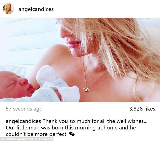 Candice Swanepoel sinh con thứ 2 - 1
Siêu mẫu áo tắm Candice Swanepoel chia sẻ ảnh con trai mới sinh trên trang cá nhân. Cô viết: Cảm ơn những lời chúc mừng của các bạn. Anh chàng bé nhỏ của chúng tôi vừa chào đời tại nhà và cậu nhóc không thể hoàn hảo hơn.