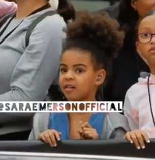 Biểu cảm đáng yêu của con gái Beyonce khi xem bố mẹ trình diễn - 1
Blue Ivy, 6 tuổi tới xem buổi diễn của bố mẹ tại London ngày 20/6 vừa qua