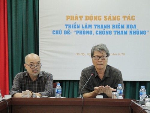 Triển lãm tranh biếm hoạ về chủ đề “Phòng, chống tham nhũng” - 1 Đại diện Cục Mỹ thuật, Nhiếp ảnh và Triển lãm tại lễ phát động.