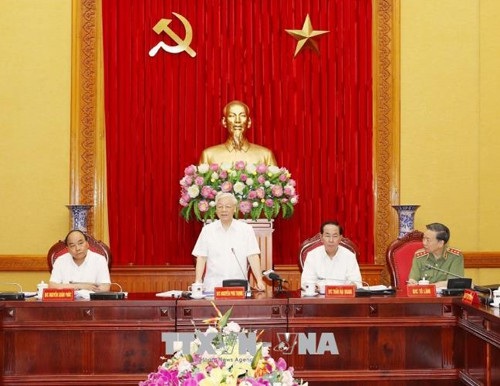 Hội nghị Ban Thường vụ Đảng ủy Công an Trung ương - 1
Tổng Bí thư Nguyễn Phú Trọng phát biểu chỉ đạo Hội nghị. Ảnh: Trí Dũng/TTXVN