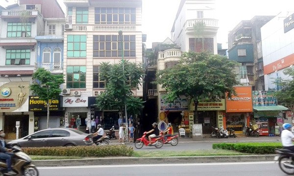 
Khu vực dự kiến xây dựng hệ thống giếng thông gió thuộc nhà ga ngầm S9 tuyến đường sắt Nhổn - ga Hà Nội trên đường Kim Mã.
