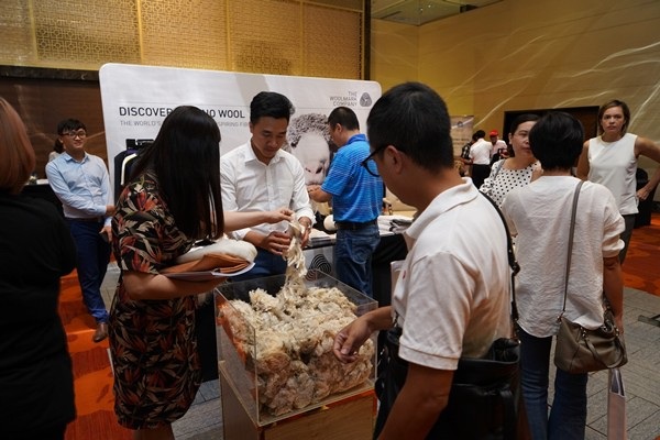 Diệu kỳ vải len cừu Merino may quần áo hè - 4 Khách tham quan gian hàng tại Ngày Nhận thức Len cừu Merino