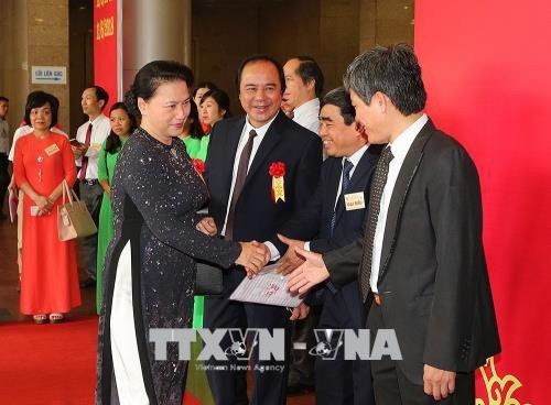 Tổng Bí thư dự lễ kỷ niệm 70 năm ngày Bác Hồ kêu gọi thi đua ái quốc - 3 Chủ tịch Quốc hội Nguyễn Thị Kim Ngân đến dự Lễ kỷ niệm. Ảnh: Dương Giang/TTXVN