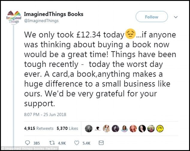 Đăng tải của chị Georgia trên tài khoản của tiệm sách.