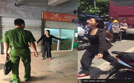 Nỗi đau người đàn bà bị “vợ mới” của chồng đánh tàn bạo - 2 Nguyễn Thị Linh được Công an đưa đến thực nghiệm lại hiện trường.
