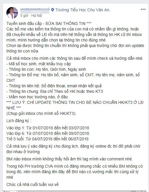 Hà Nội: Công an vào cuộc vụ giả mạo dịch vụ chỉnh sửa thông tin tuyển sinh trực tuyến - 1 Sở GD&ĐT cho rằng, tài khoản fb này giả mạo dịch vụ chỉnh sửa thông tin tuyển sinh trực tuyến.