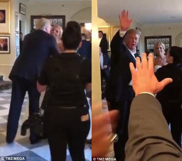 Tổng thống Trump bất ngờ ghé thăm lễ cưới (Ảnh: TMZ/MEGA)