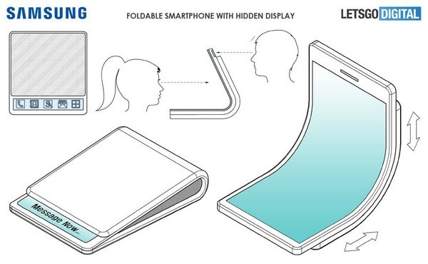 Smartphone có thể gập được của Samsung lộ thiết kế cực kỳ độc đáo - 1 Smartphone gập được của Samsung sẽ được gập lại theo chiều dọc, như gấp một chiếc ví