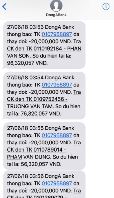 Vụ “bốc hơi” 116 triệu đồng tại DongA Bank: Ngân hàng bị “lạc” văn bản của khách? - 3 Tài khoản chị Duyên bị “bốc hơi” hơn 116 triệu đồng chỉ trong 6 phút.