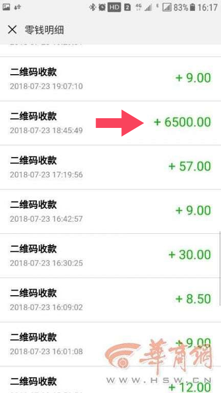 Tài xế tìm mọi cách trả lại gần 23 triệu tiền taxi cho du khách Mỹ - 1 Hình ảnh từ tài khoản wechat của tài xế họ Zhang cho thấy, anh nhận được món tiền lớn 6500 tệ do sự nhầm lẫn của du khách người Mỹ