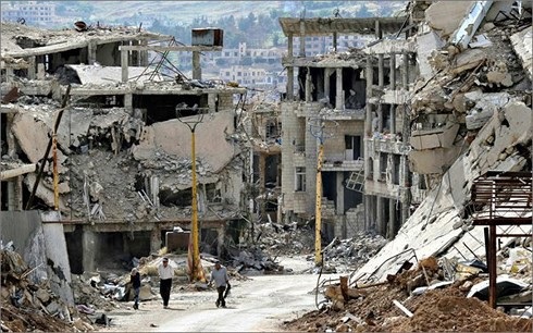 Tái thiết Syria: Ngổn ngang trăm mối - 1
Cảnh hoang tàn ở Syria do chiến tranh (Ảnh: Hassan Ammar)