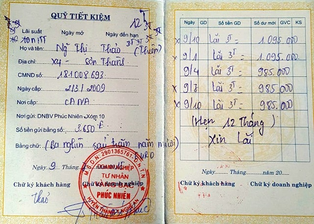 Tín dụng đen – khó xử lý triệt để - 3 Sổ tiết kiệm cho một doanh nghiệp kinh doanh vàng bạc phát hành huy động tiền gửi từ người dân. Tuy nhiên hiện tại sau 3 năm gửi tiết kiệm ở đây, người dân đang có nguy cơ mất trắng tiền do không thể tất toán