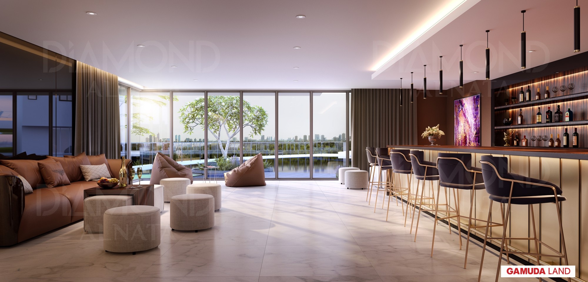 Căn hộ cao cấp Diamond Alnata chính thức ra mắt thị trường - 1 Không gian khoáng đạt tại Sky Gourmet