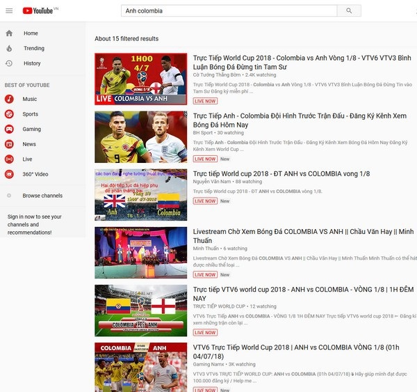 Dân mạng tẩy chay các trang phát “lậu” World Cup vì lo ngại bị ngừng phát sóng - 2 ... hay trên Youtube thì có rất nhiều trang Facebook và kênh Youtube tại Việt Nam đều đang phát trực tiếp trận đấu