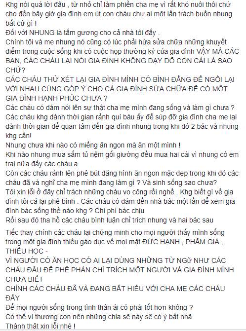 Bố Á khôi Hoàng Y Nhung viết tâm thư khi con gái bị xúc phạm nặng nề - 3 Tâm thư ba của Hoàng Y Nhung gửi đến antifan của cô... được viết trên trang cá nhân