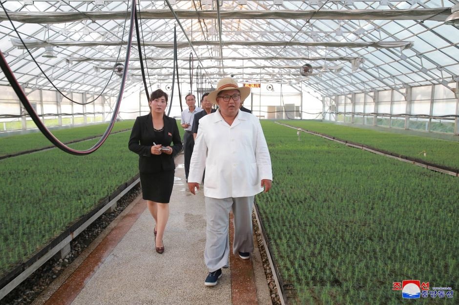 Khi ông Kim Jong-un “rời xa” các cơ sở tên lửa - 4 Nhà lãnh đạo Triều Tiên thị sát một cơ sở ươm giống cây tại tỉnh Kangwon.