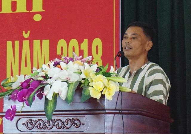 Rút ngắn con đường trả án cho phạm nhân - 2 Phạm nhân Nguyễn Minh Thi phát biểu tại Hội nghị