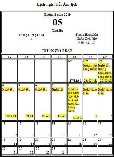 Thủ tướng chốt số ngày nghỉ Tết Dương lịch và Tết Âm lịch 2019 - 1 Thủ tướng chốt số ngày nghỉ Tết Dương lịch và Tết Âm lịch 2019 - 1