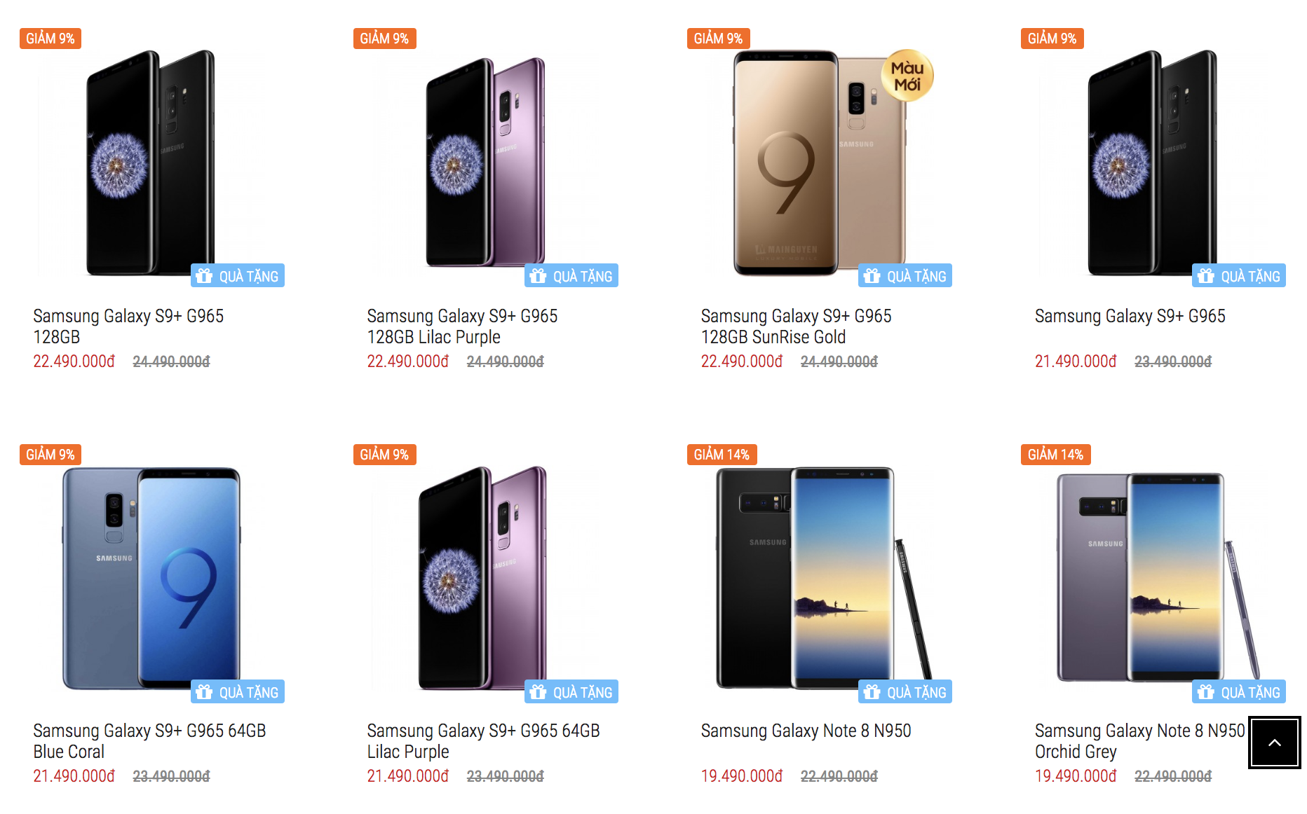 Hàng cao cấp Samsung đều đang giảm