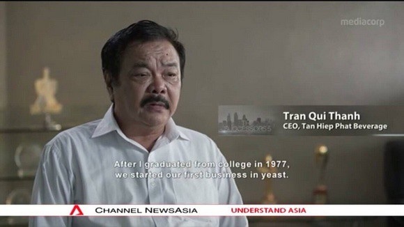 Việt Nam đón chờ Forbes xếp hạng tỷ phú USD tiếp theo? - 2 Ông Trần Quí Thanh trong chương trình Channel NewsAsia