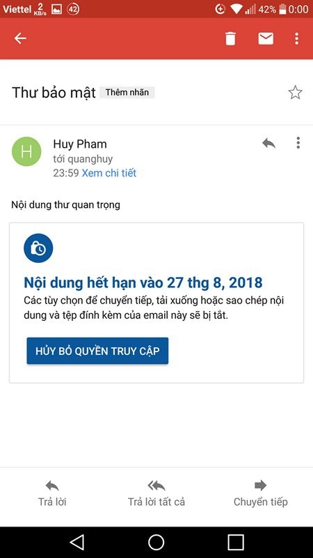 Hướng dẫn gửi email với chức năng tự hủy trên hộp thư Gmail - 7