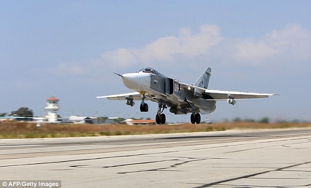 Nga công bố video quy mô lực lượng quân sự tại “chảo lửa” Syria - 1
Máy bay Su-24 của Nga cất cánh từ căn cứ không quân Hmeimim tại Syria (Ảnh: AFP)