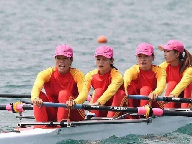 Các nữ VĐV đua thuyền đã giành Huy chương vàng đầu tiên cho Đoàn thể thao Việt Nam tại ASIAD 2018