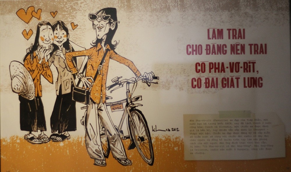 "Thương nhớ thời bao cấp" qua triển lãm tranh ở Hà Nội - 6 Vào một thời gian khó của đất nước, những câu vè độc đáo tái hiện được phần nào hình ảnh xã hội bao cấp.