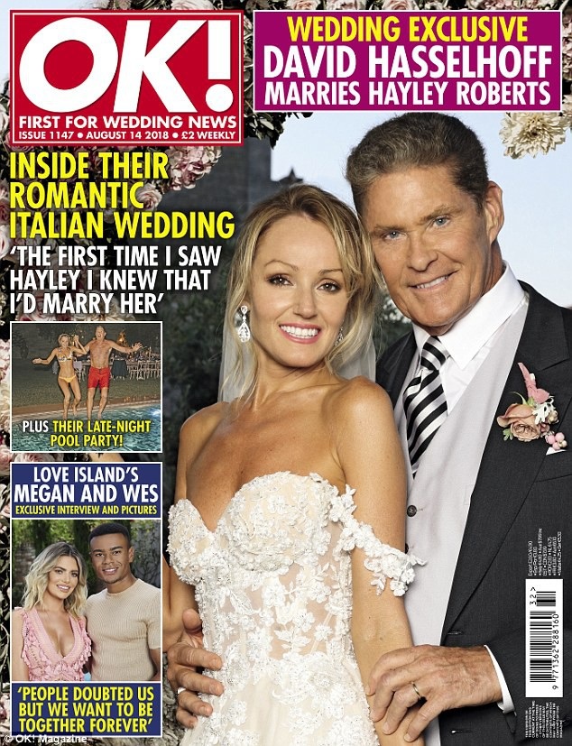 Nam diễn viên David Hasselhoff (66 tuổi) và vợ mới cưới Hayley Roberts (38 tuổi)