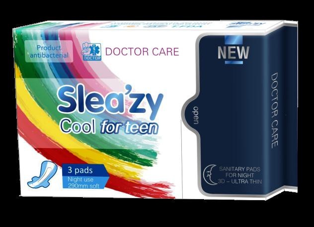 Thật tiếc nếu bạn chưa dùng SLEA’ZY cool for teen - 4 BVS Slea’zy cool for teen (dùng ban đêm): Thiết kế 4 cánh - Chiều dài 28 cm