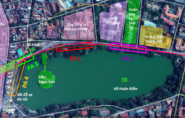 "Dịch chuyển ga ngầm C9 sang khu vực khác là bất khả thi" - 1 Phương án 1 (màu đỏ) vị trí đặt ga C9